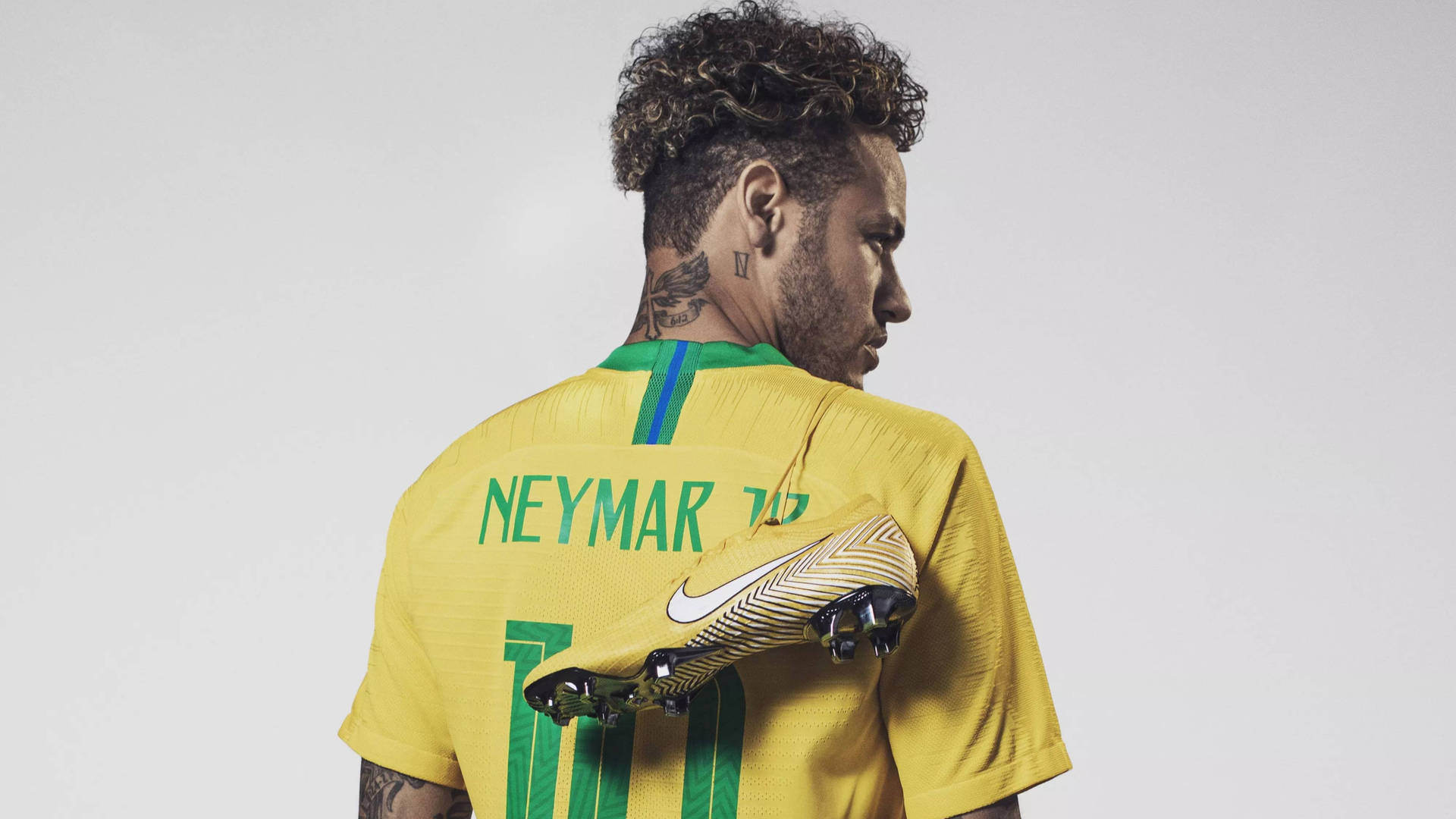 Papelde Parede Nike Amarelo Com Chuteira Do Neymar Em 4k. Papel de Parede