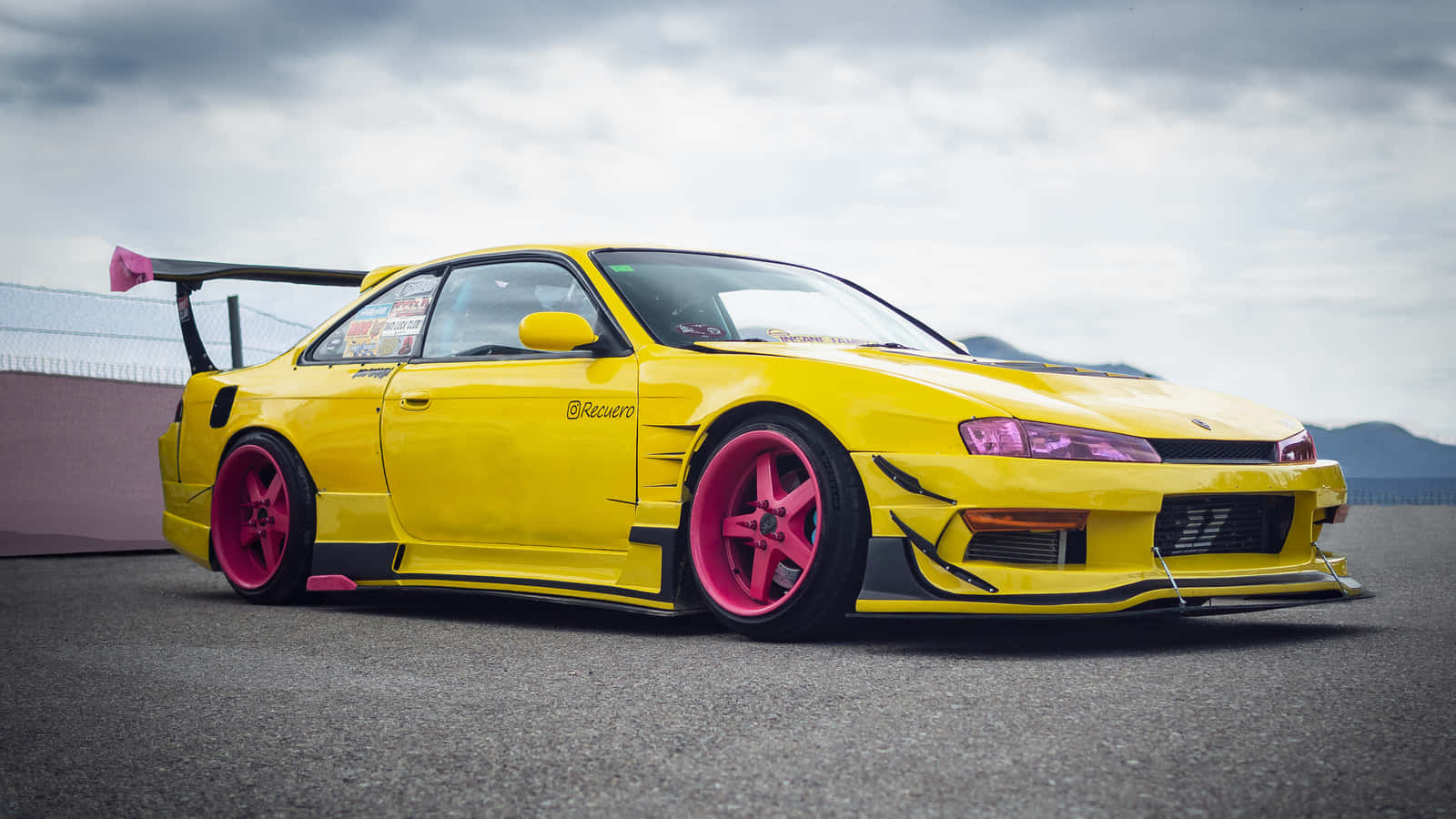 Yellow Nissan240sx Custom Drift Car Wallpaper