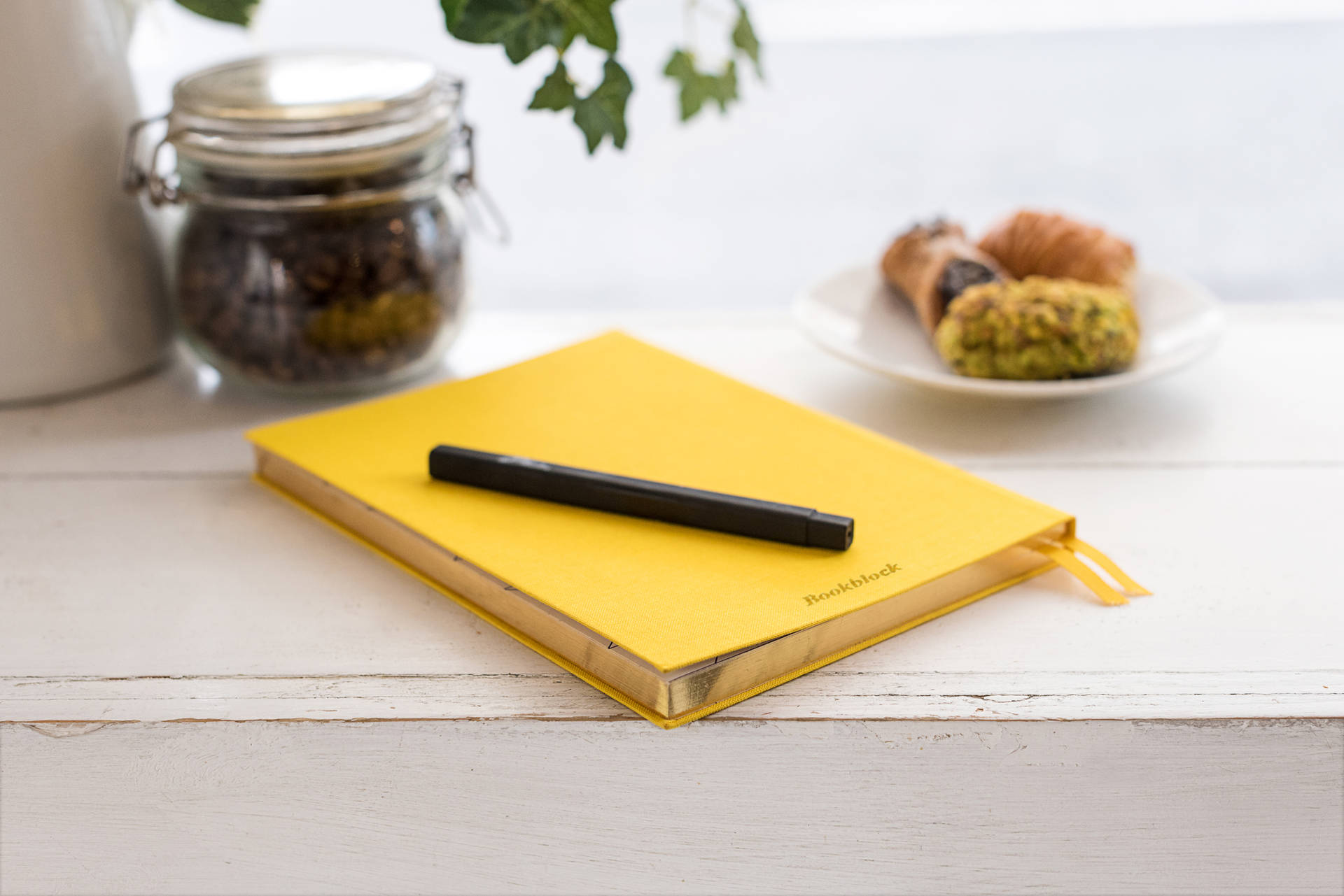 Yellow Notebook On Counter Wallpaper