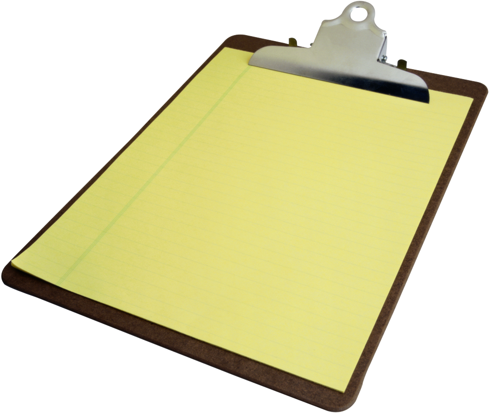 Yellow Notepadon Clipboard PNG