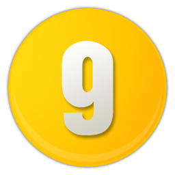 Yellow Number9 Icon PNG