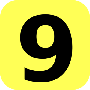 Yellow Number9 Icon PNG