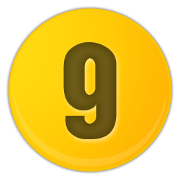 Yellow Number9 Icon PNG