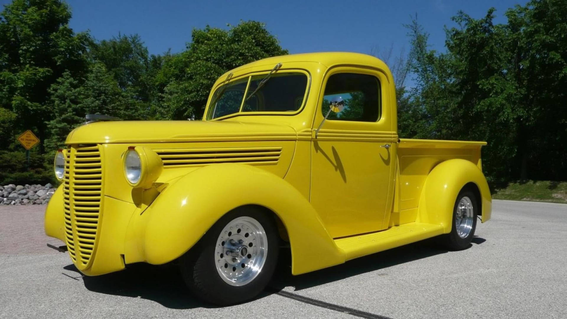 Yellow Old Ford Truck Wallpaper