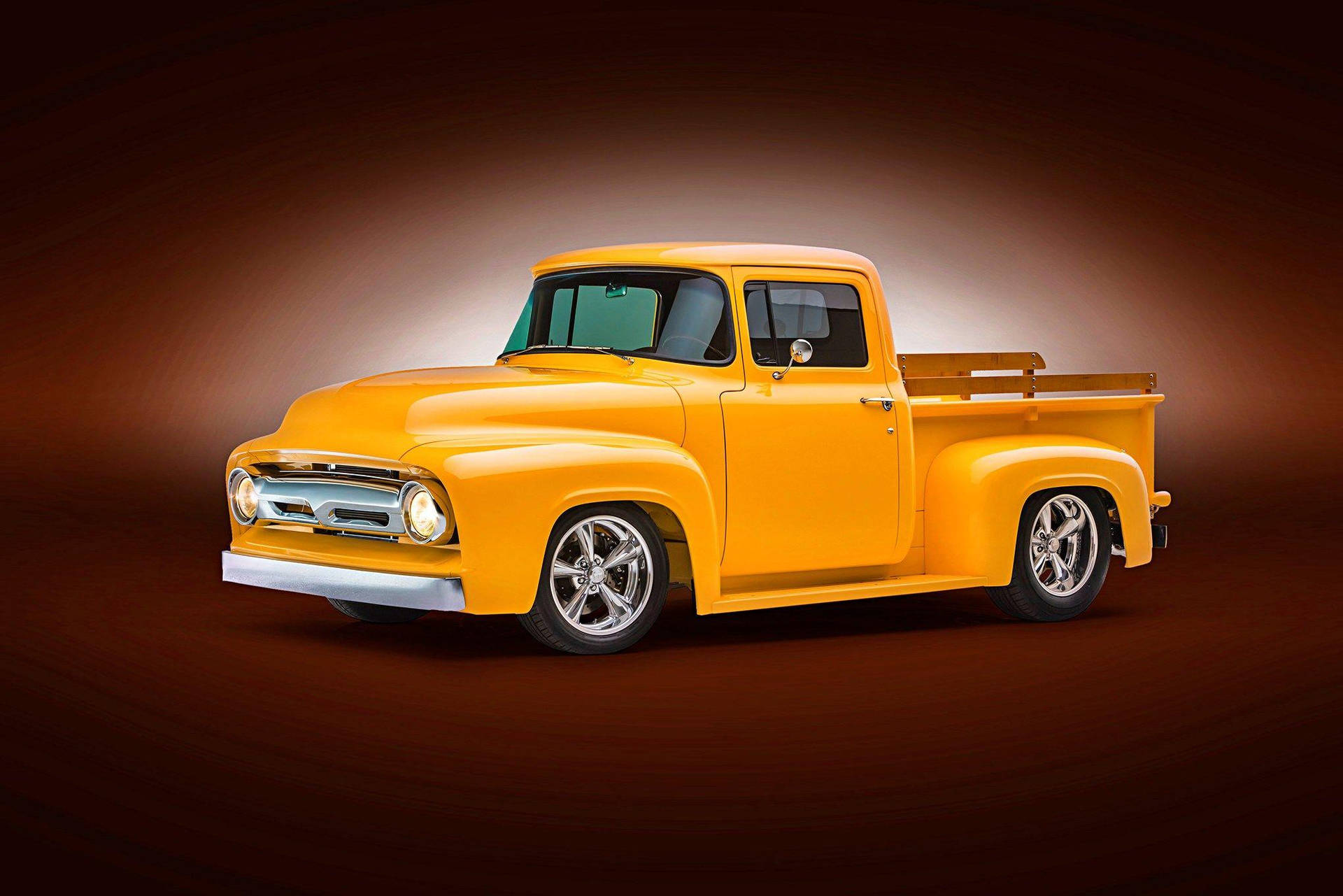Yellow Orange Old Ford Truck