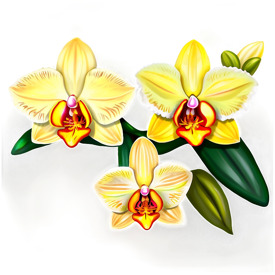 Yellow Orchids Png Xef PNG