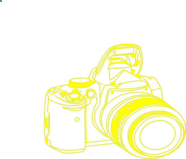 Yellow Outline Camera Illustration PNG