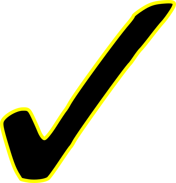Yellow Outlined Black Checkmark PNG