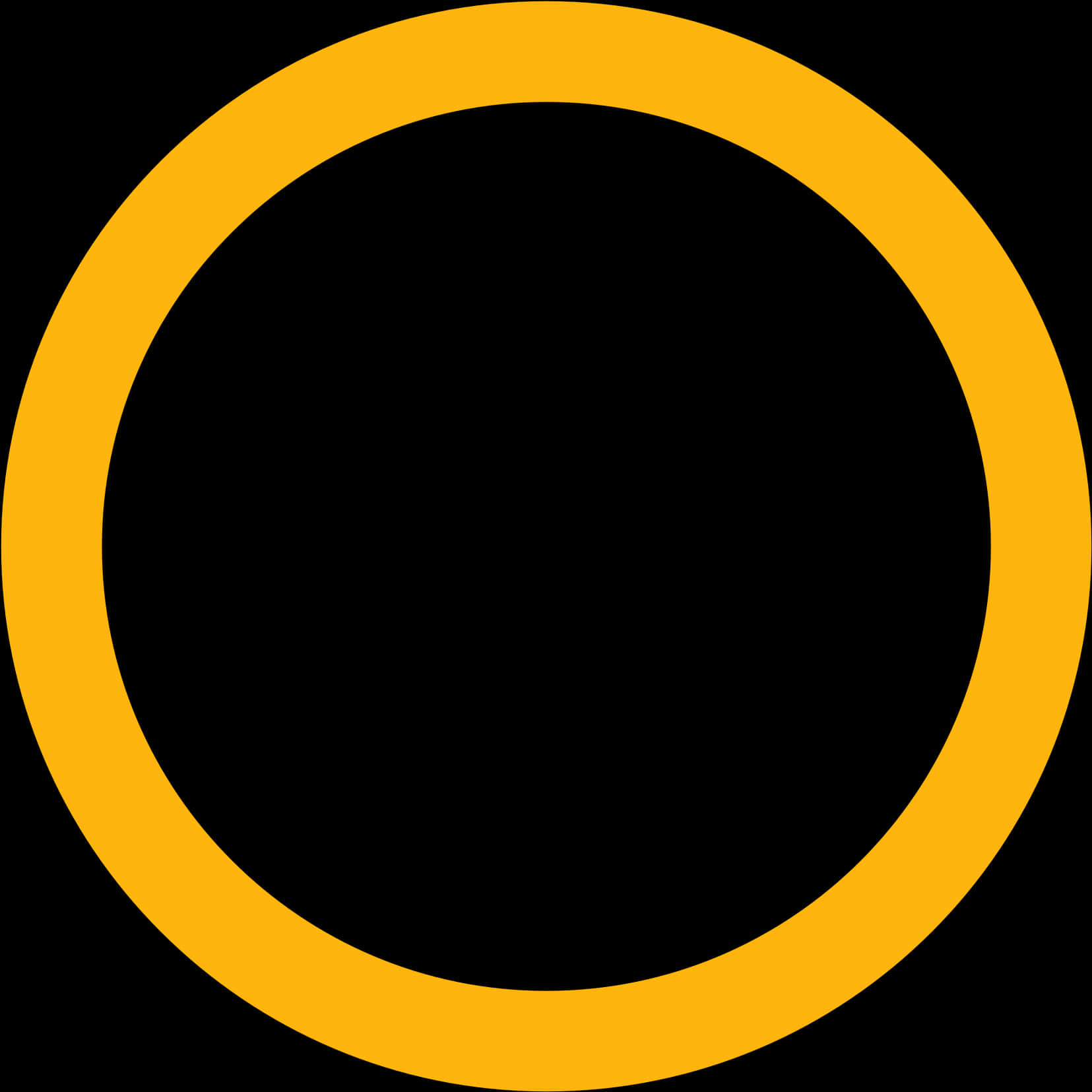 Yellow Outlined Circleon Black Background PNG