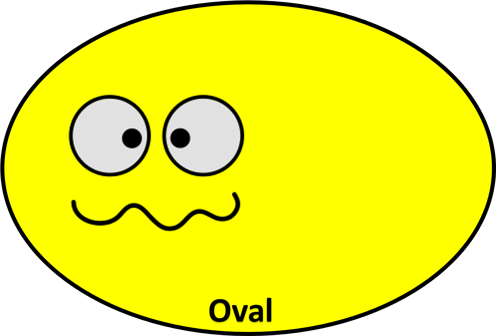 Yellow Oval Cartoon Face PNG