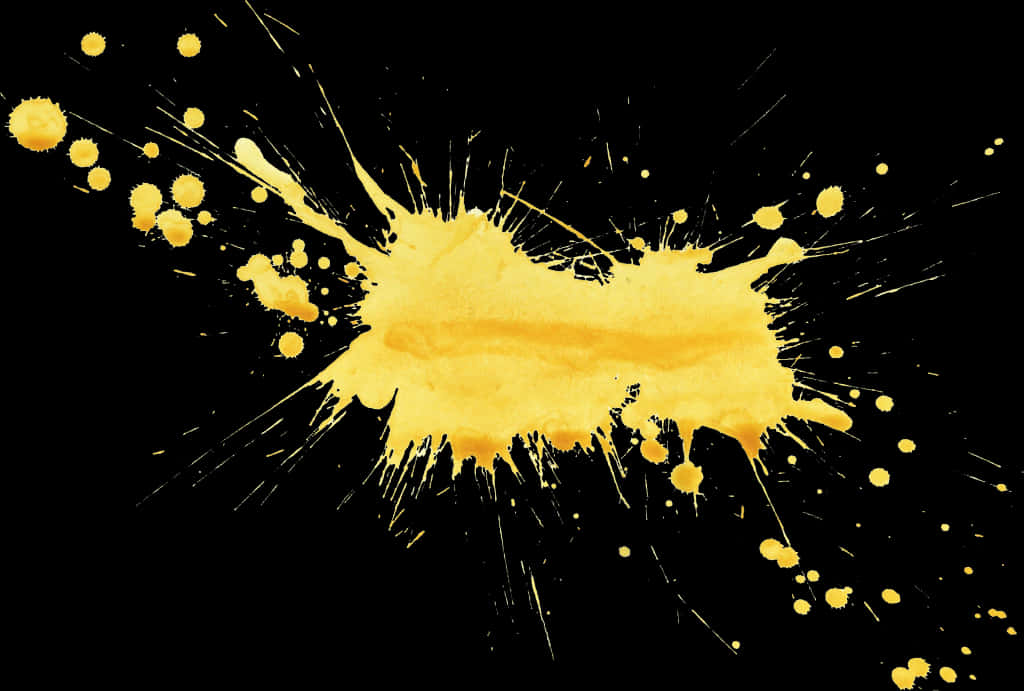 Yellow Paint Splatteron Black Background.jpg PNG