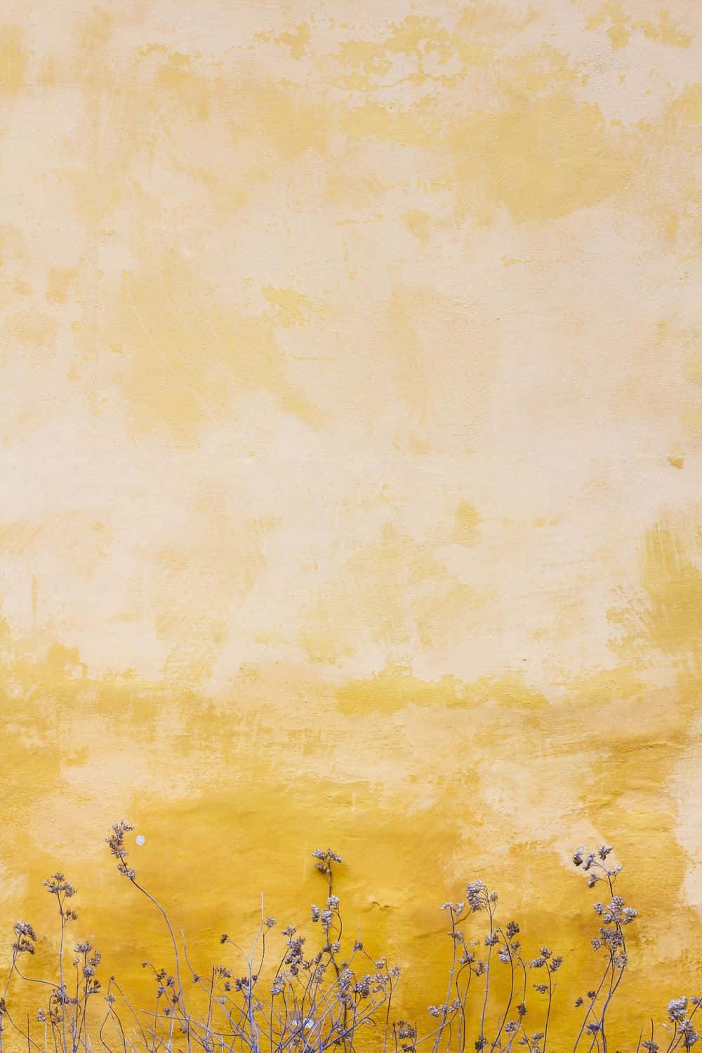 Caption: Vibrant Yellow Abstract Painting Wallpaper