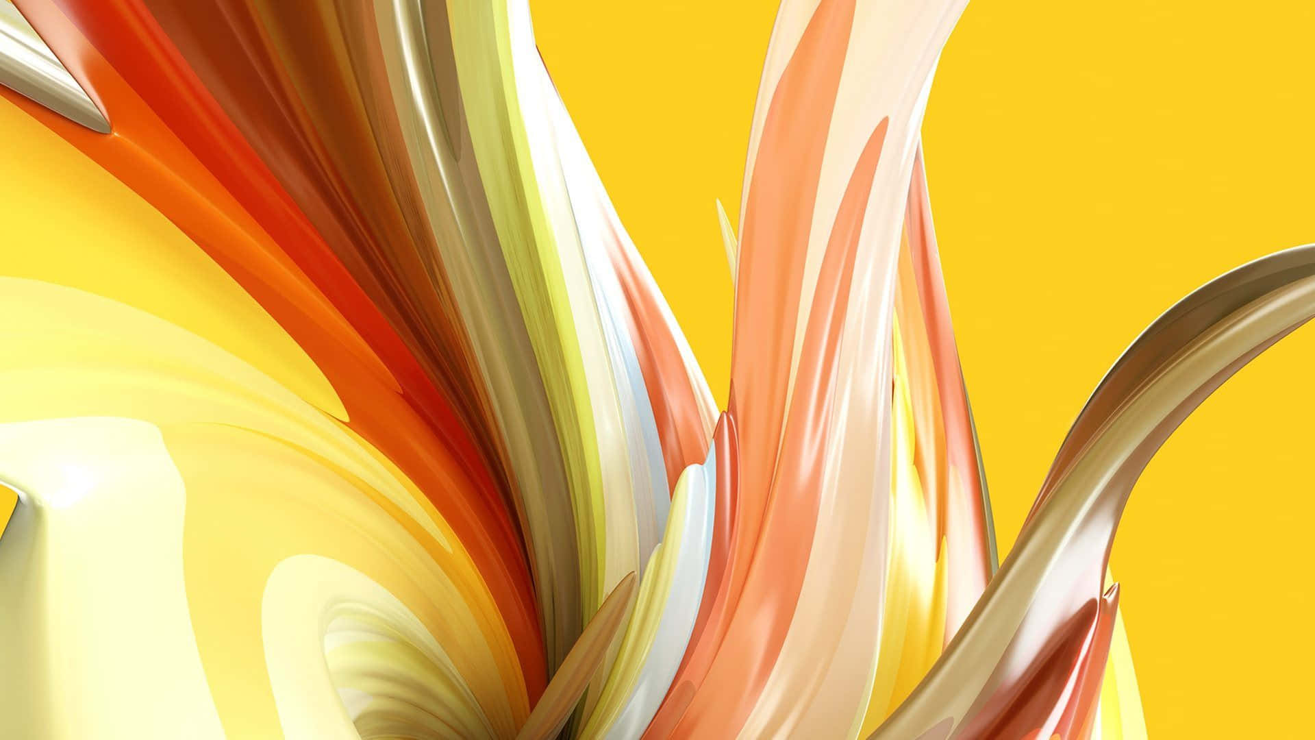Caption: Vibrant Yellow Painting – Modern Abstract Art Wallpaper