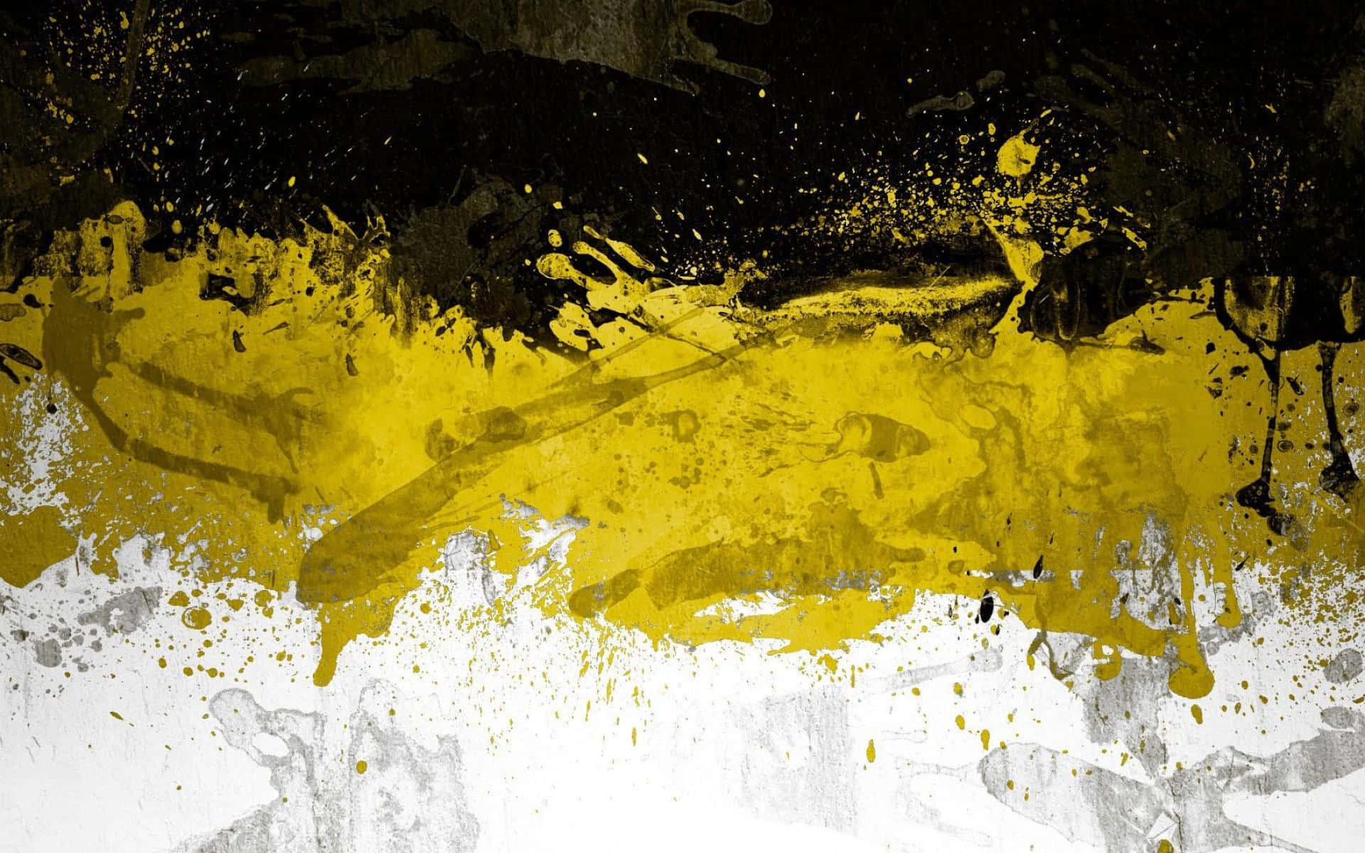 Abstract Yellow Painting on Canvas Wallpaper