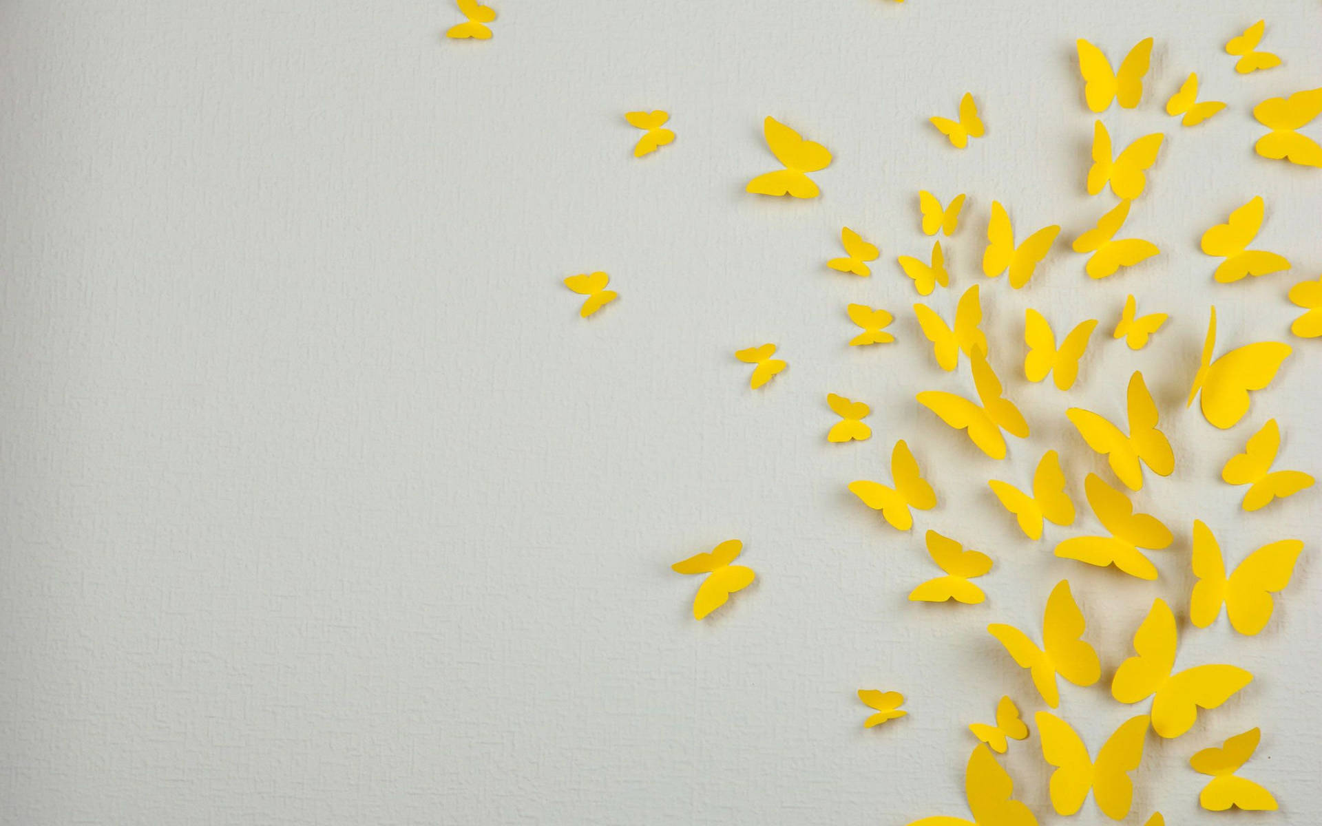Yellow Paper Butterflies Wallpaper