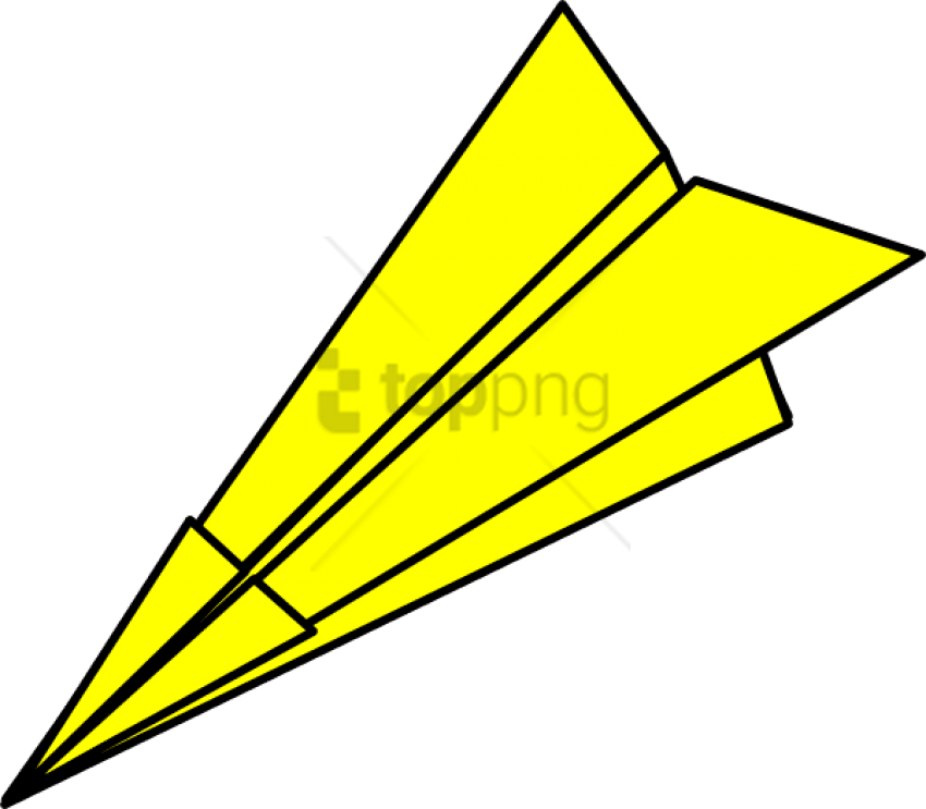 Yellow Paper Plane Illustration.png PNG