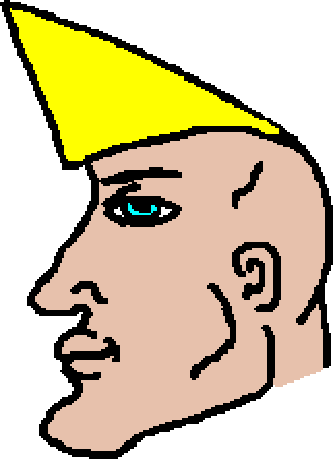 Yellow Party Hat Cartoon Profile PNG