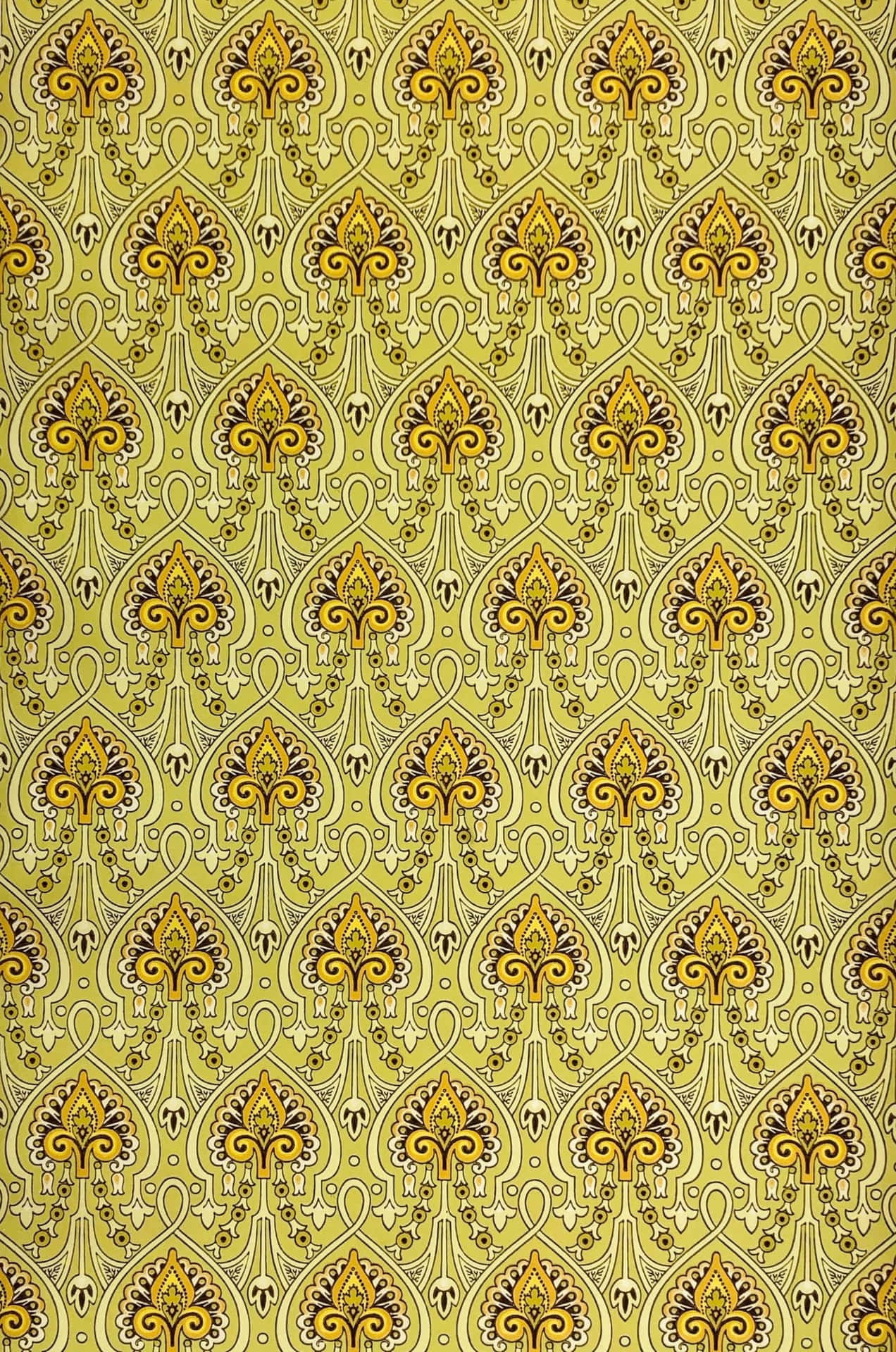 Fondode Pantalla Con Vibrante Patrón Geométrico Amarillo. Fondo de pantalla