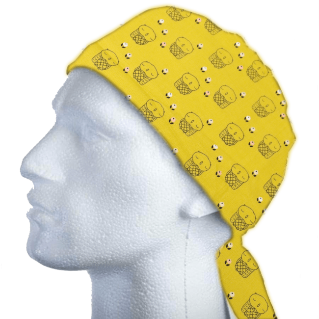 Yellow Patterned Head Bandana Mannequin PNG