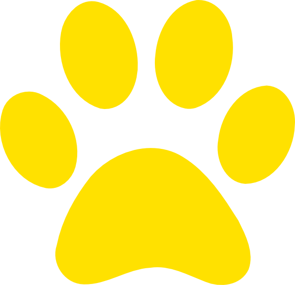 Yellow Paw Print Graphic PNG