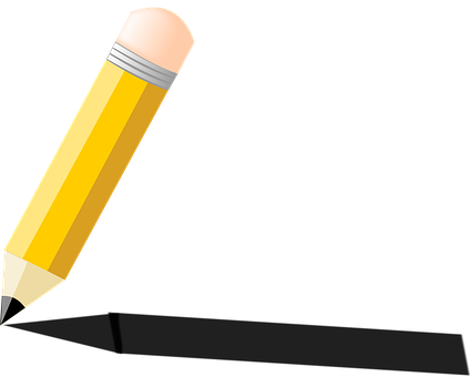 Yellow Pencil Black Background PNG