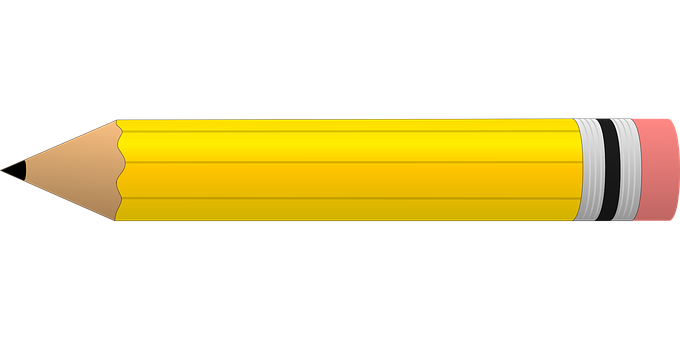 Yellow Pencil Black Background PNG