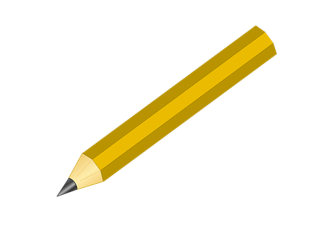 Yellow Pencil Black Background PNG
