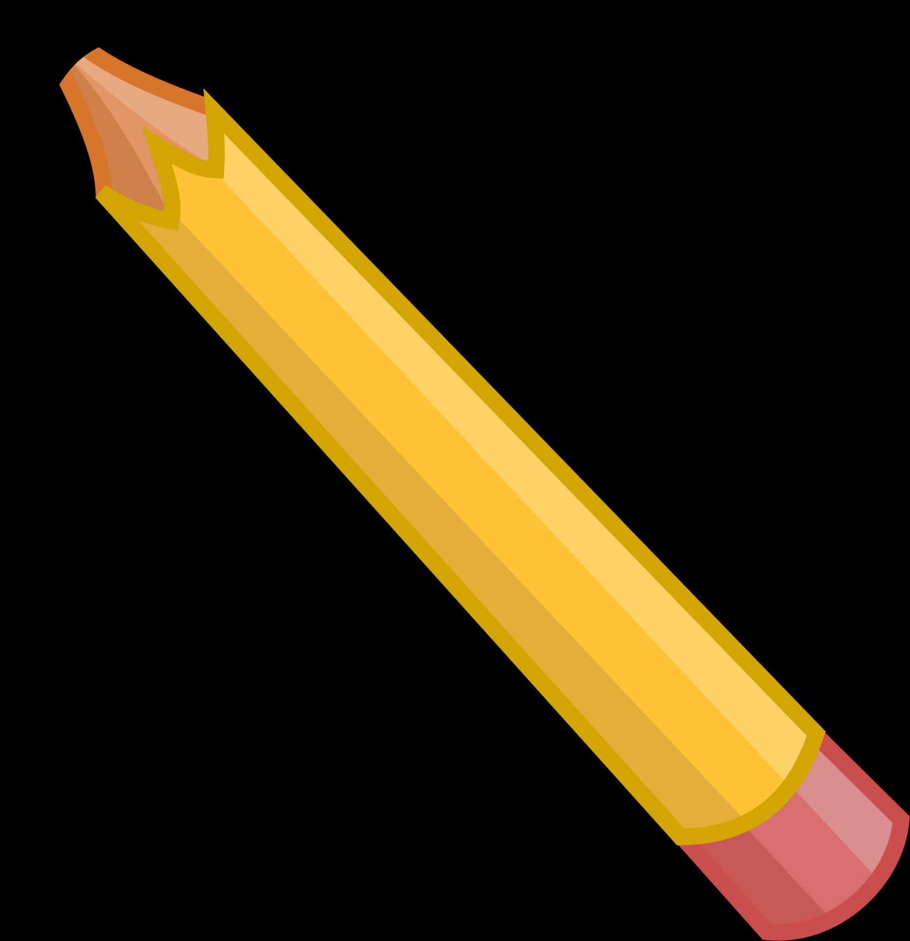 Yellow Pencil Vector Illustration PNG