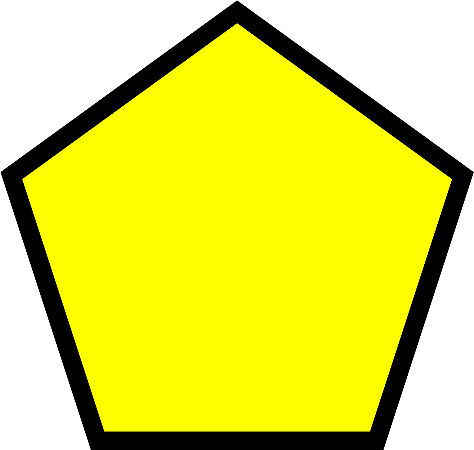 Yellow Pentagon Shape PNG