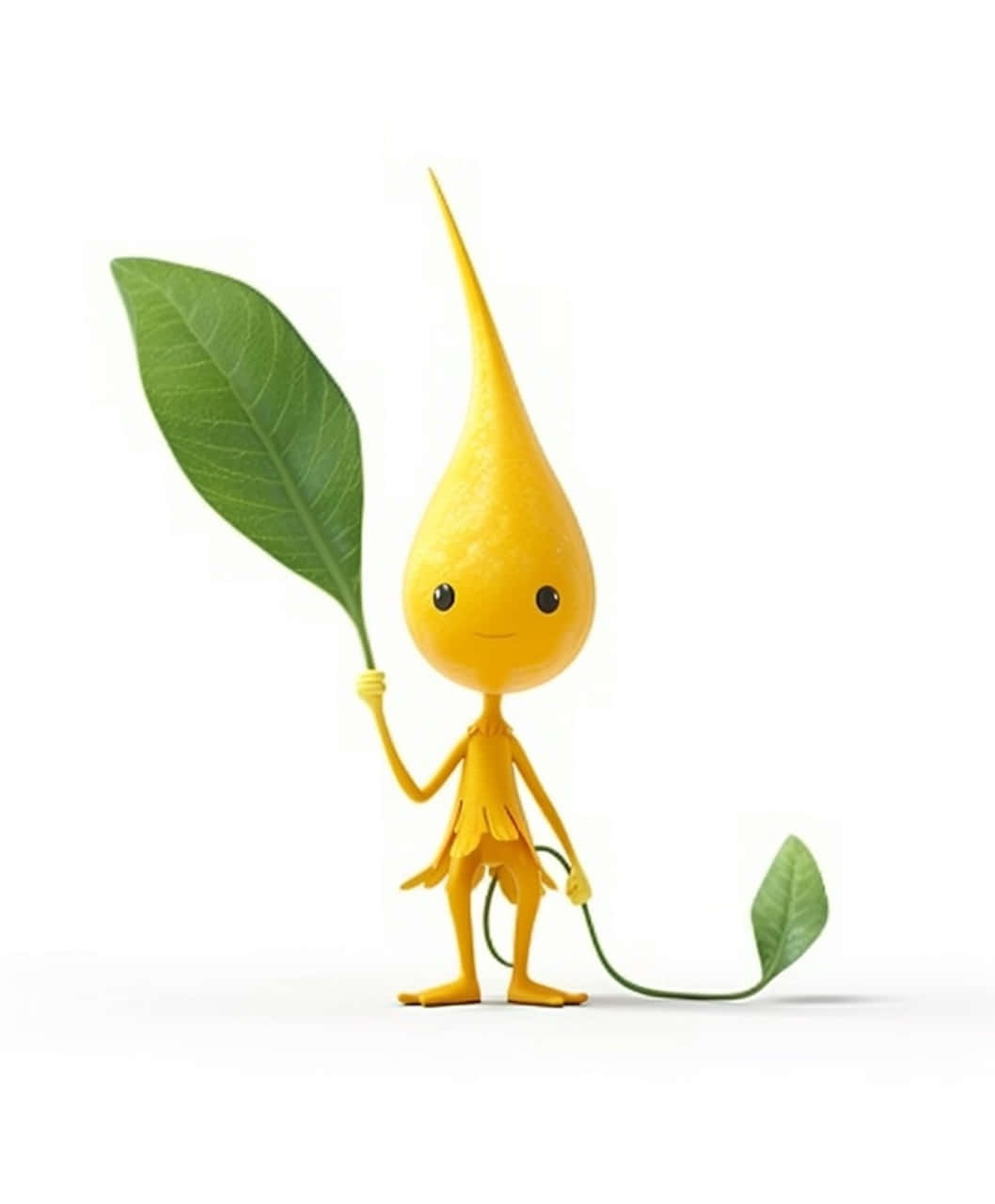 Yellow Pikmin Holding Leaf Wallpaper