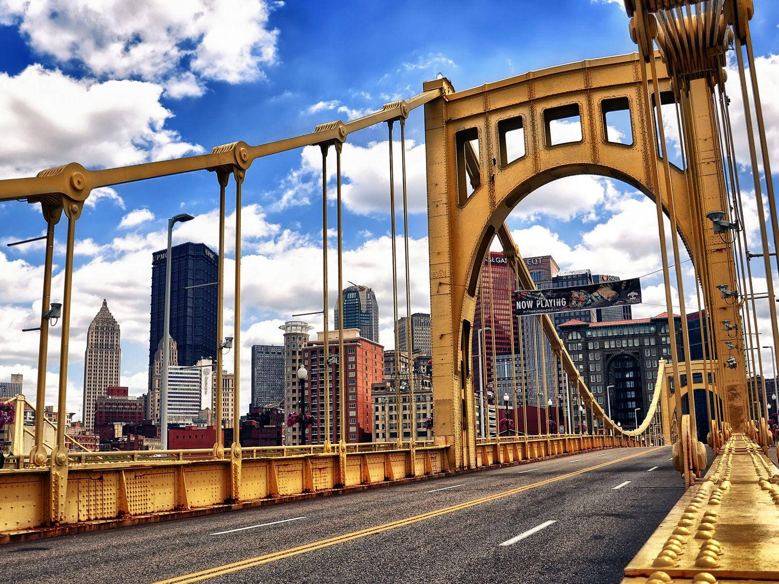 Yellow Pittsburgh Bridge Wallpaper