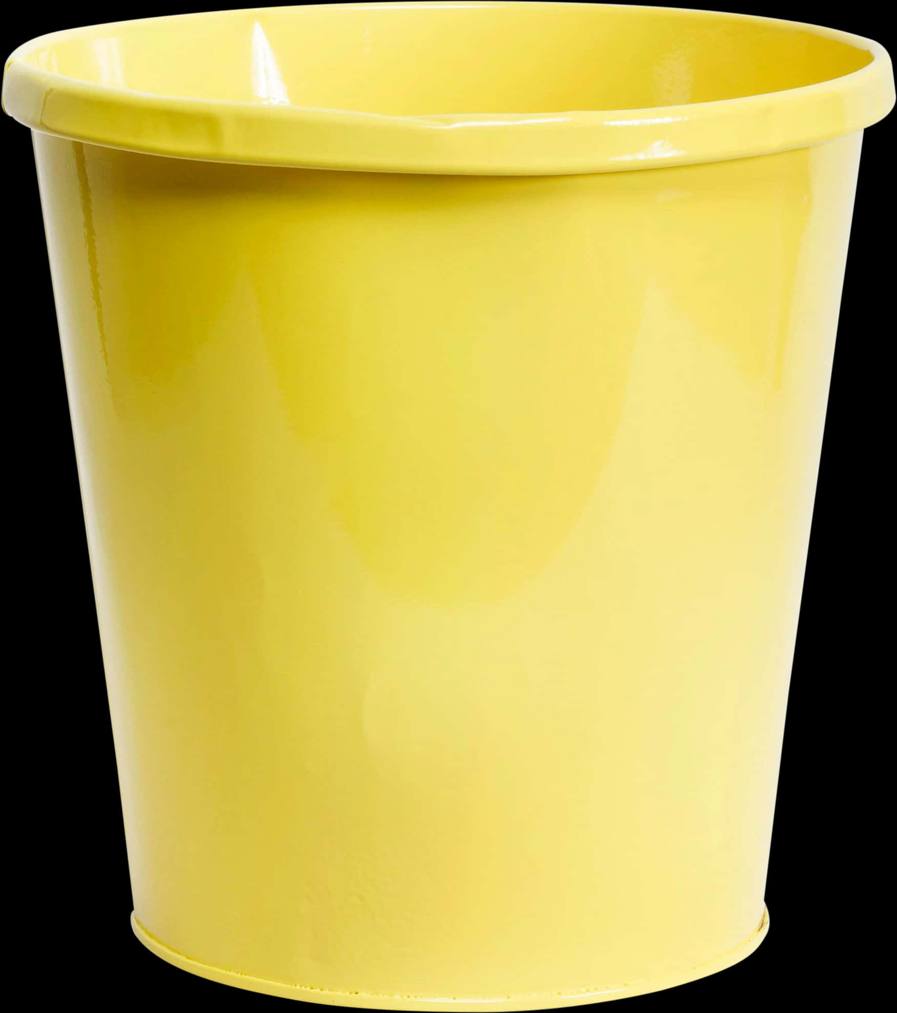 Yellow Plastic Trash Can Single Item PNG