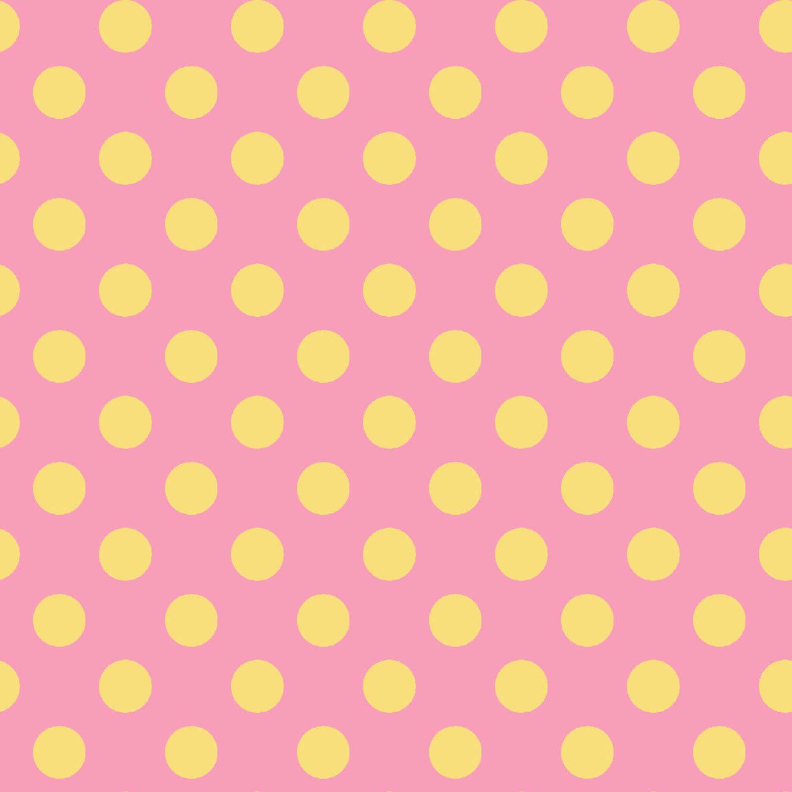 Cheerful yellow polka dot pattern Wallpaper