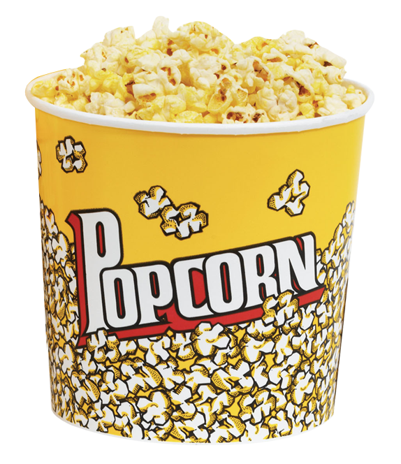 Yellow Popcorn Bucket Full PNG