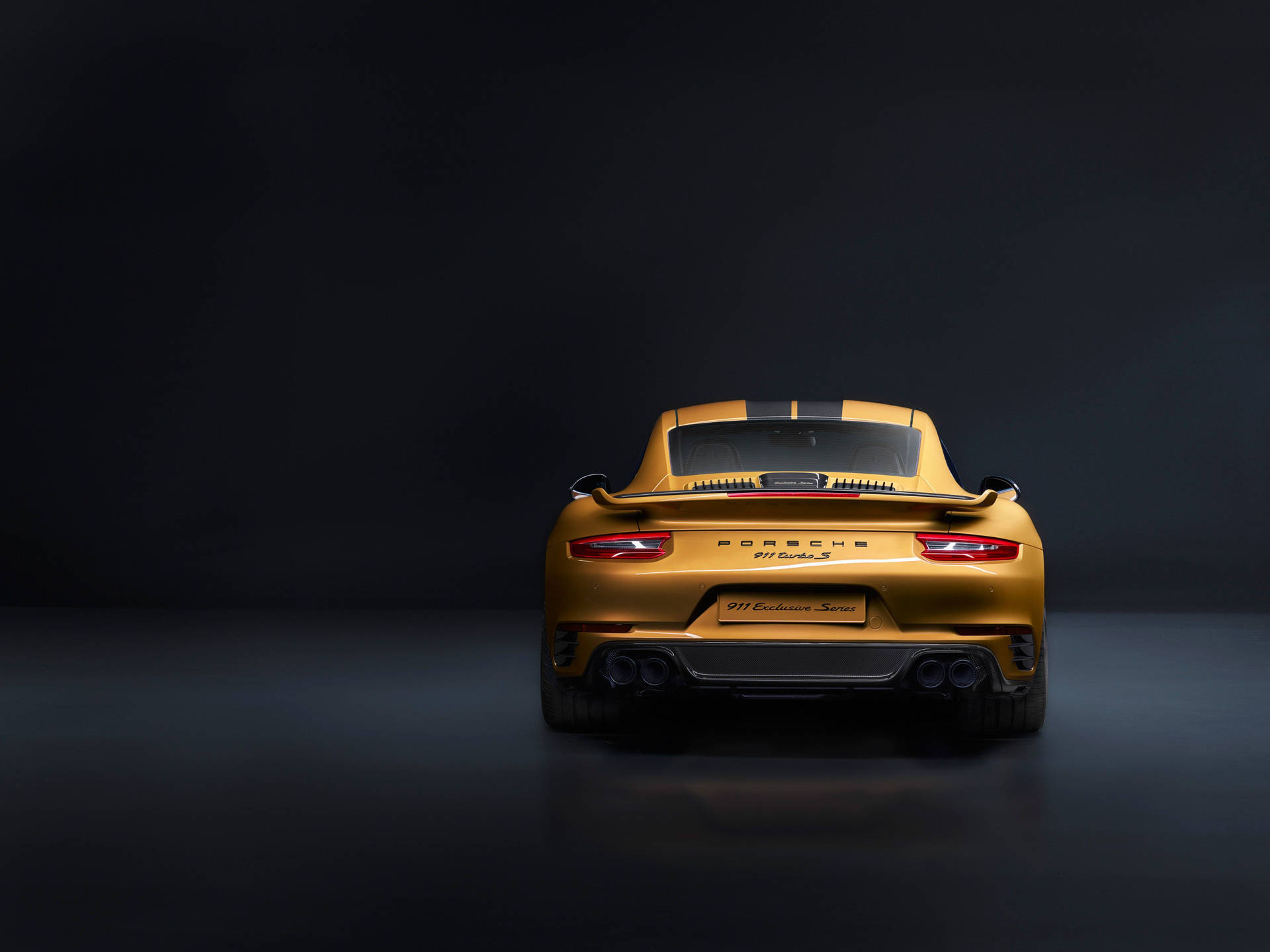 Yellow Porsche 911 Turbo S Rear Wallpaper