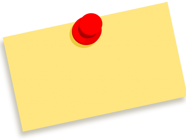 Yellow Post It Notewith Red Push Pin PNG