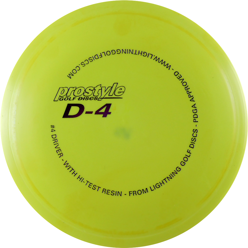 Yellow Prostyle Golf Disc D4 PNG
