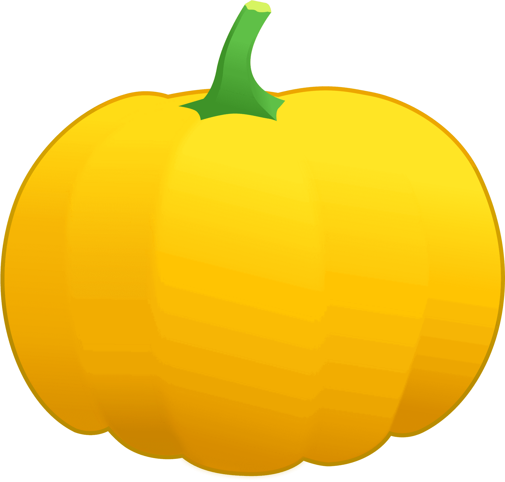 Yellow Pumpkin Cartoon Illustration PNG