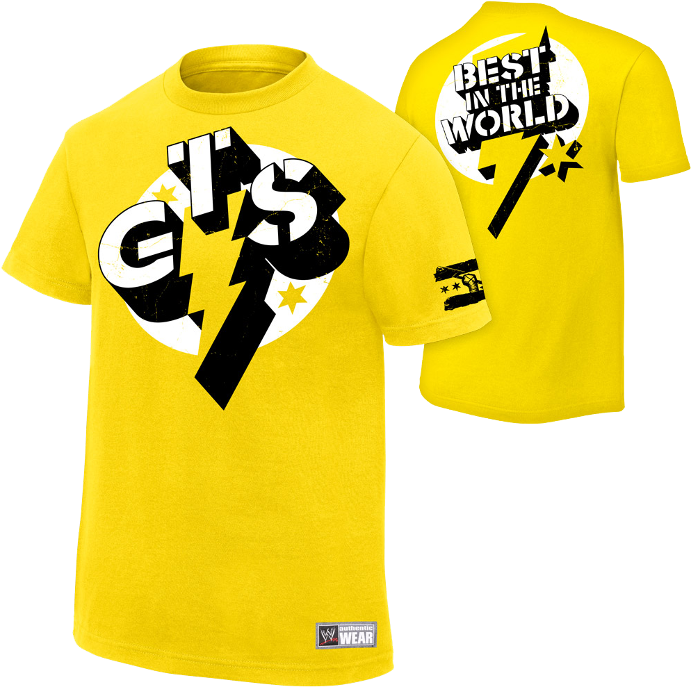 Yellow Punk Style Wrestling Tshirt PNG
