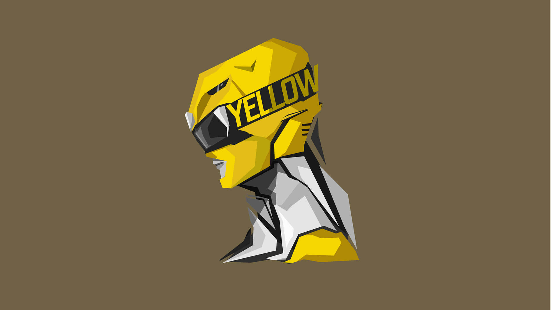 Yellow Ranger Helmet Vector Art Wallpaper