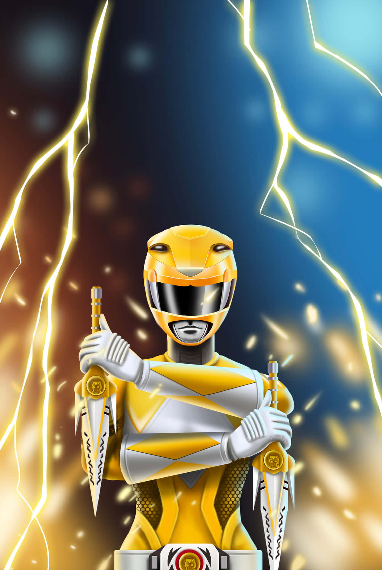 Yellow Ranger Power Lightning Wallpaper