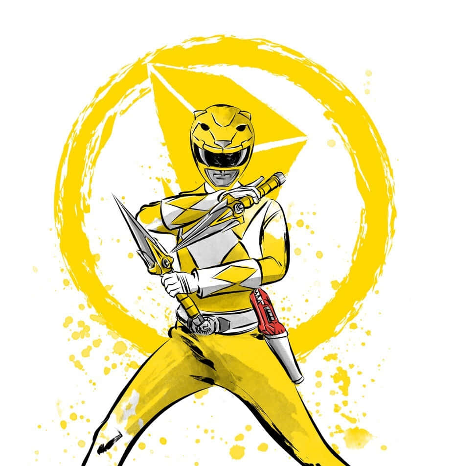 Yellow Ranger Power Pose Wallpaper