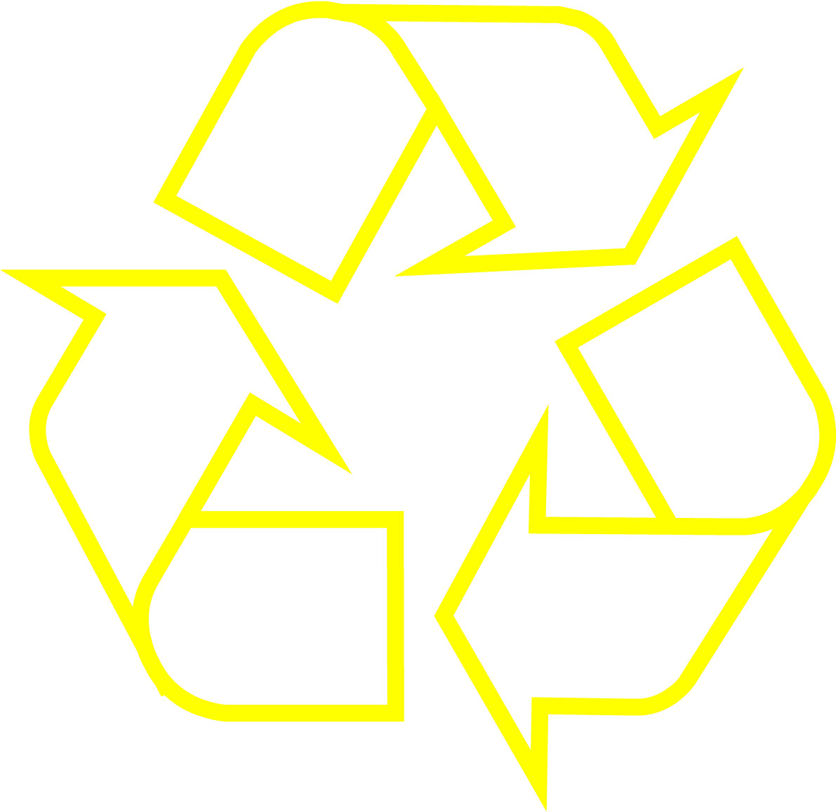 Yellow Recycle Symbol Vector PNG