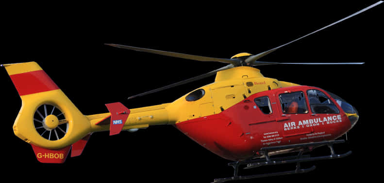 Yellow Red Air Ambulance Helicopter PNG