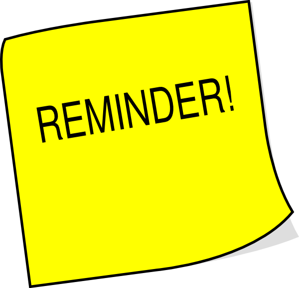 Yellow Reminder Sticky Note PNG