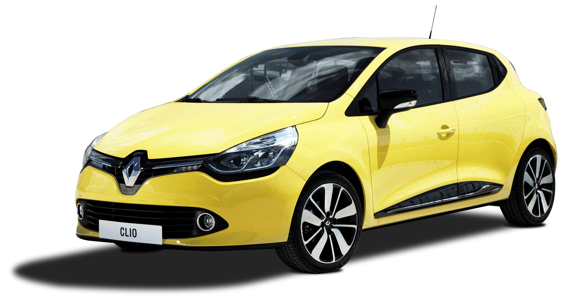 Yellow Renault Clio Side View PNG