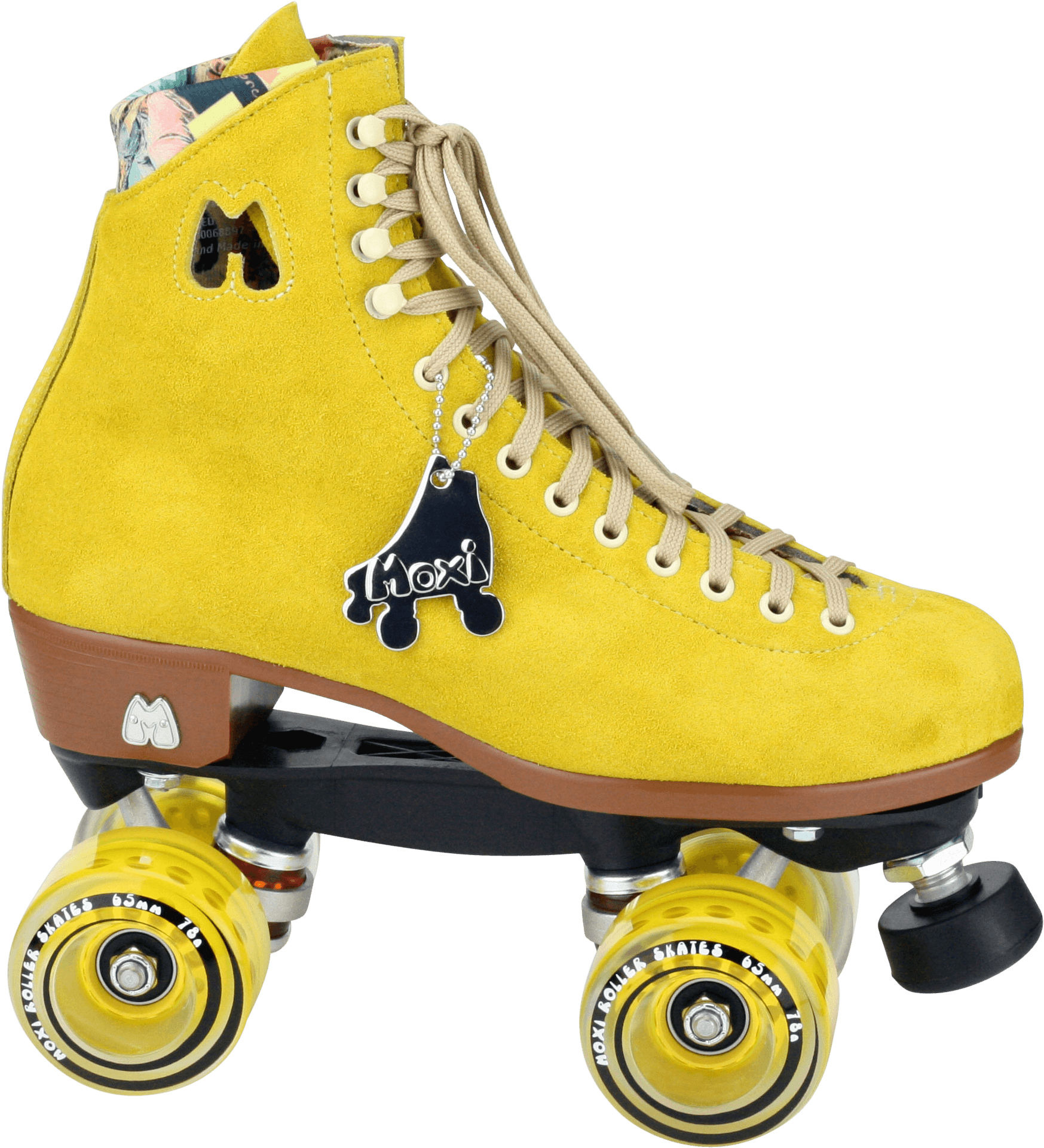 Yellow Roller Skatewith Keychain PNG