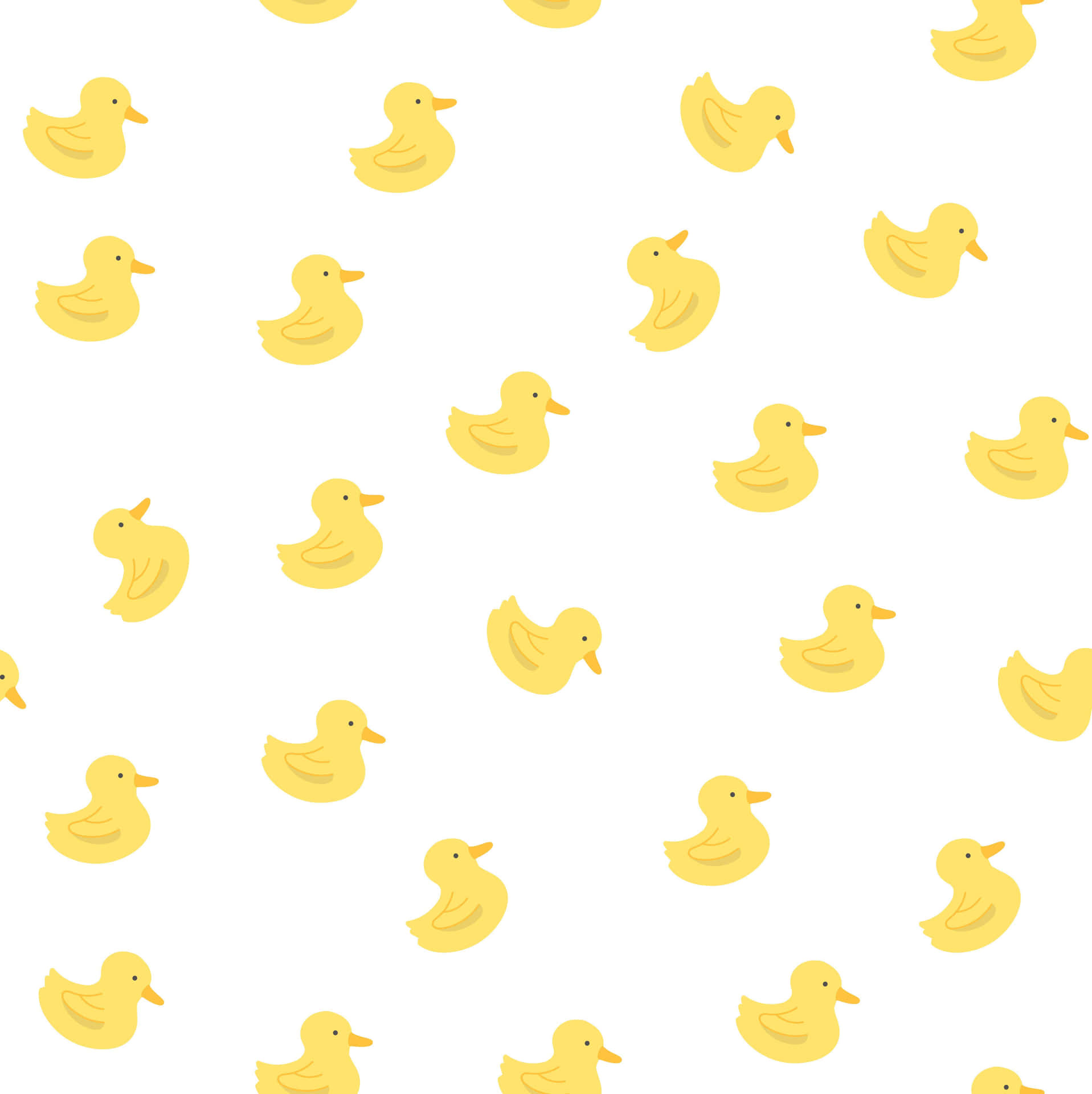 Yellow Rubber Duck Pattern Wallpaper