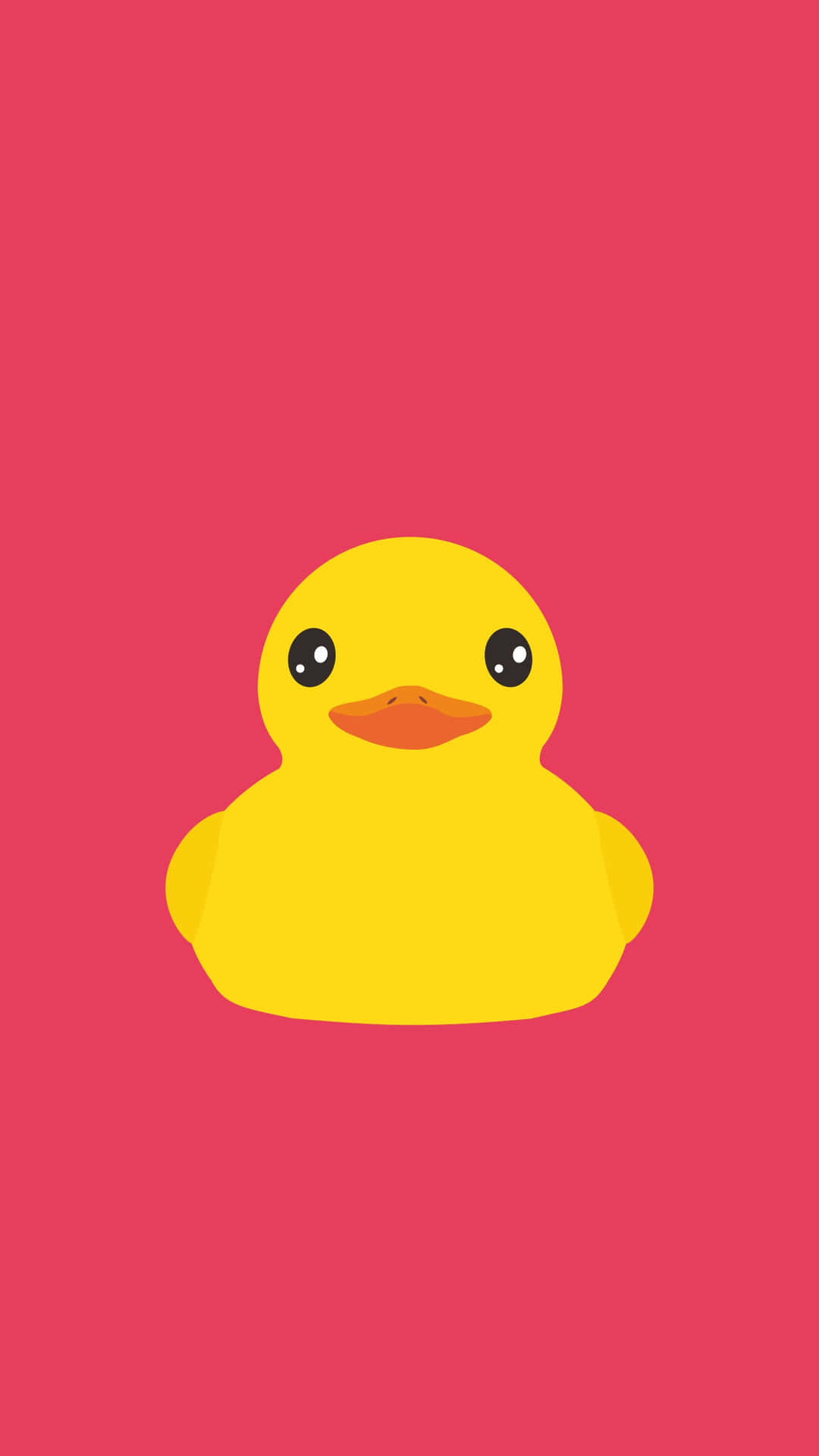 Yellow Rubber Duck Pink Background Wallpaper