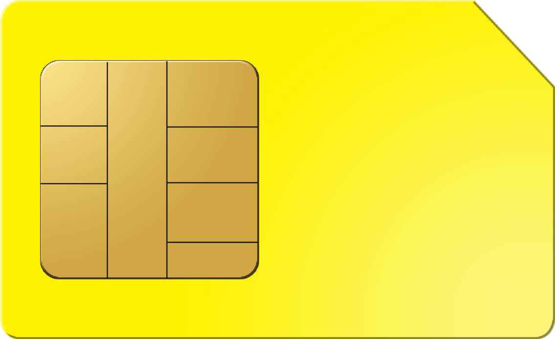 Yellow S I M Card Vector Illustration PNG